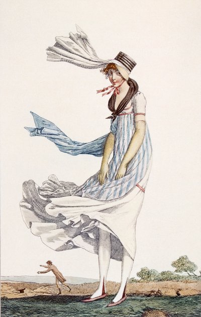 A Ladies Summer Promenade Dress, 1800 by Philibert Louis Debucourt